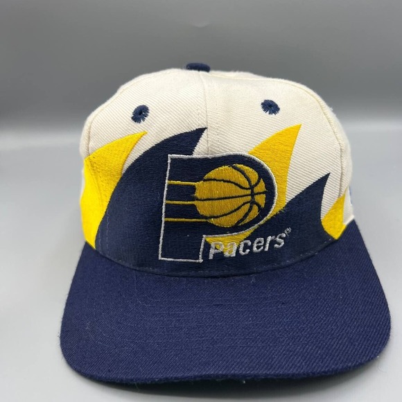 Vintage Indiana Pacers Hat Men Double Sharkstooth‎ Logo Athletic Snap Back Cap